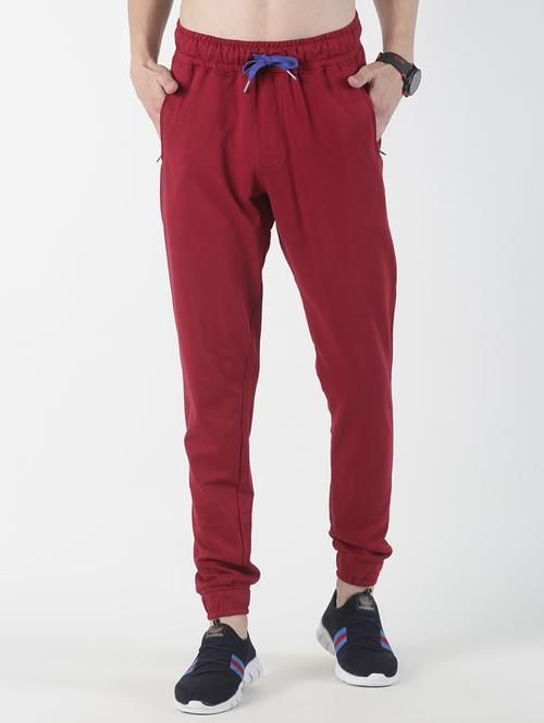 maroon solid jogger - 17001908 - Very Small Image - 1