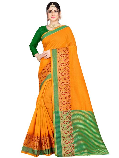 striped kanjivaram saree with blouse - 17002052 - Very Small Image - 1
