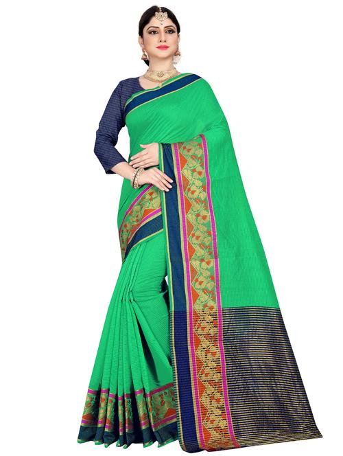 striped kanjivaram saree with blouse - 17002055 - Very Small Image - 1