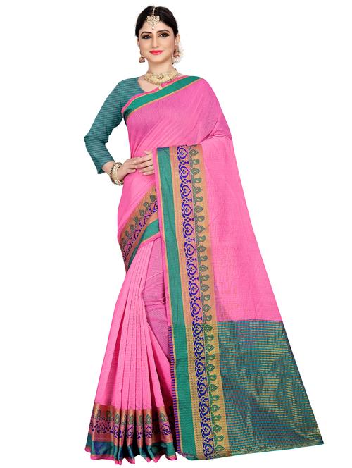 striped kanjivaram saree with blouse - 17002057 - Very Small Image - 1