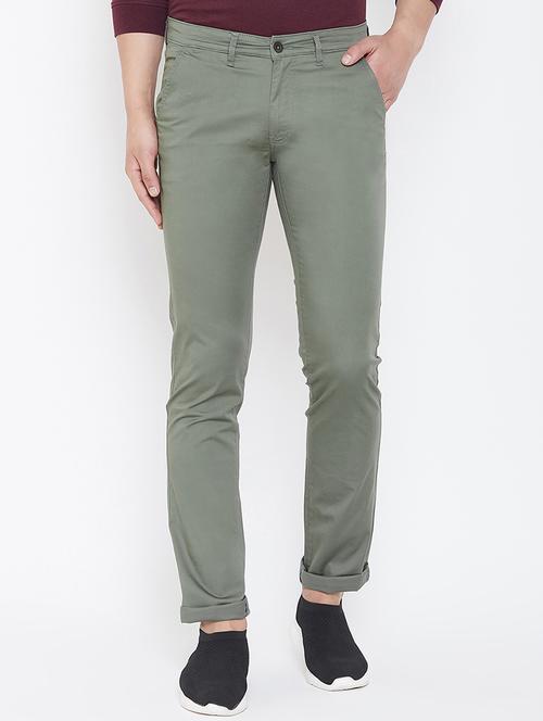 green solid chinos - 17003935 - Very Small Image - 1