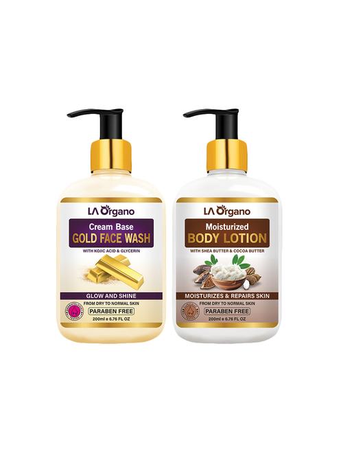 la organo gold face wash & body moisturizer lotion,for dry to normal skin (2 items in the set) - 17005210 - Very Small Image - 1