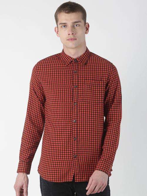 red checkered casual shirt - 17006859 - Very Small Image - 1