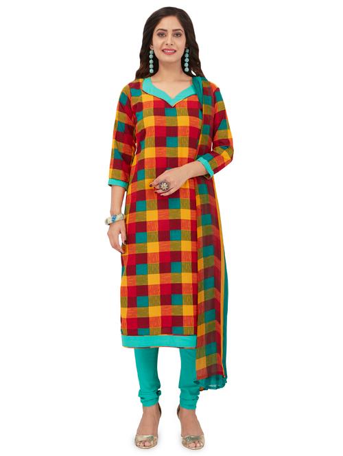 checkered unstitched suit - 17007426 - Very Small Image - 1