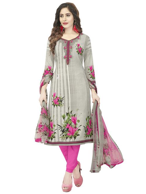 floral unstitched suit - 17007439 - Very Small Image - 1