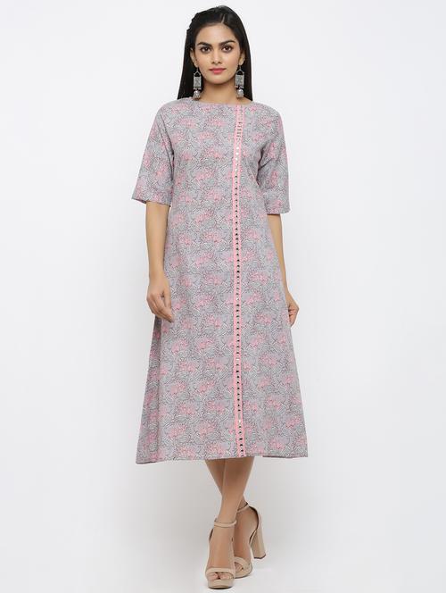 floral a-line ethnic dress - 17007781 - Very Small Image - 1