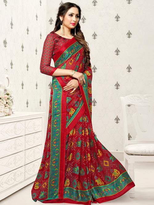 self design woven saree with blouse - 17008057 - Very Small Image - 1