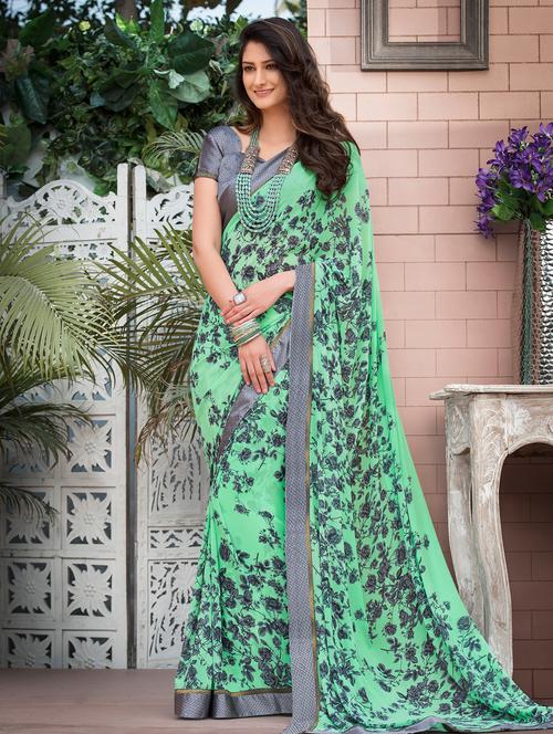 printed woven saree with blouse - 17008123 - Very Small Image - 1