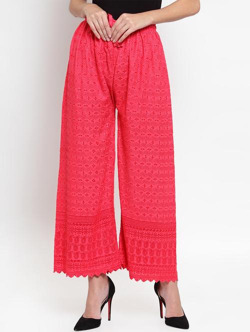 tie front embroidered palazzo - 17008183 - Very Small Image - 1