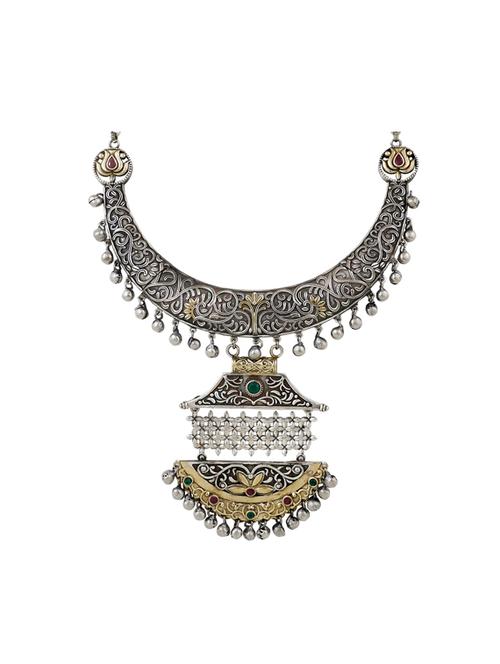 multi colored silver plated choker necklace - 17008890 - Very Small Image - 1