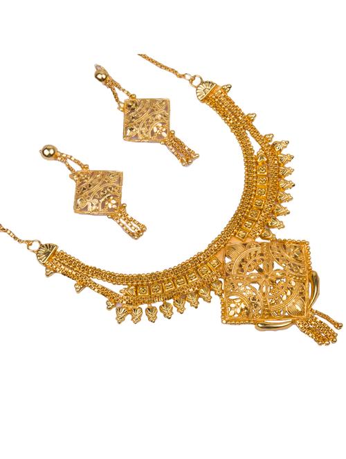 gold plated bridal necklace - 17008916 - Very Small Image - 1