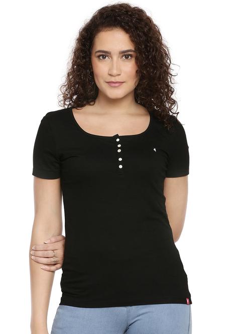 henley neck solid tee - 17008997 - Very Small Image - 1