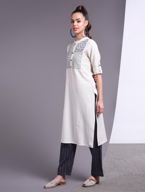 yoke embroidered kurta palazzo set - 17009130 - Very Small Image - 1