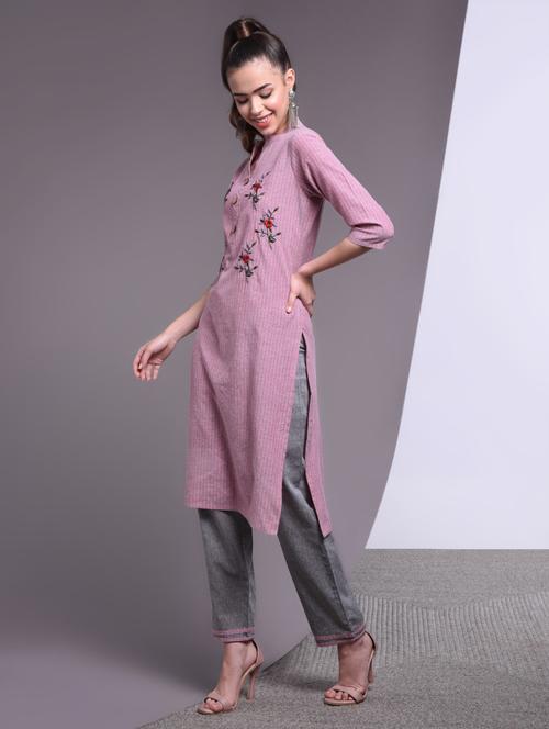 embroidered kurta pant set - 17009136 - Very Small Image - 1