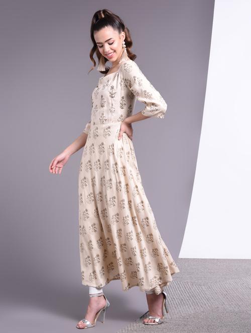 floral print flared kurta - 17009152 - Very Small Image - 1