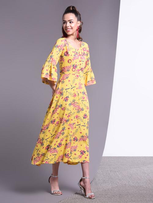 floral print flared ethnic dress - 17009172 - Very Small Image - 1