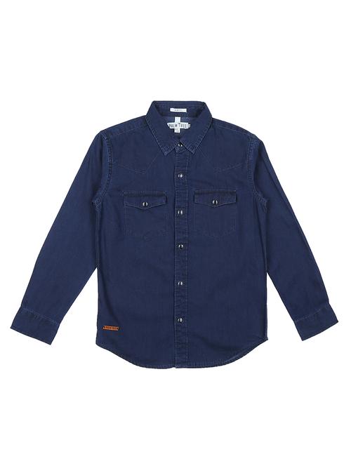 dark blue cotton shirt - 17009283 - Very Small Image - 1