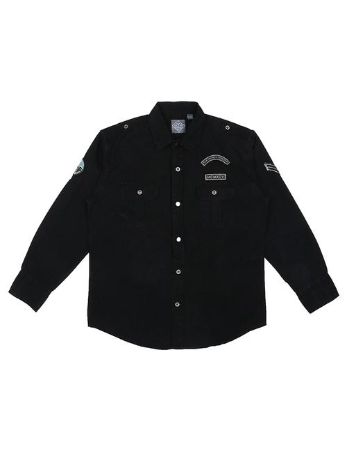 black cotton shirt - 17009301 - Very Small Image - 1