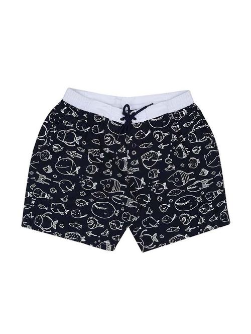 dark blue cotton blend shorts - 17009701 - Very Small Image - 1