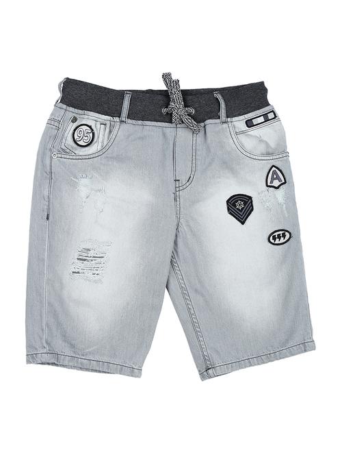 dark blue cotton blend shorts & three fourth - 17009766 - Very Small Image - 1