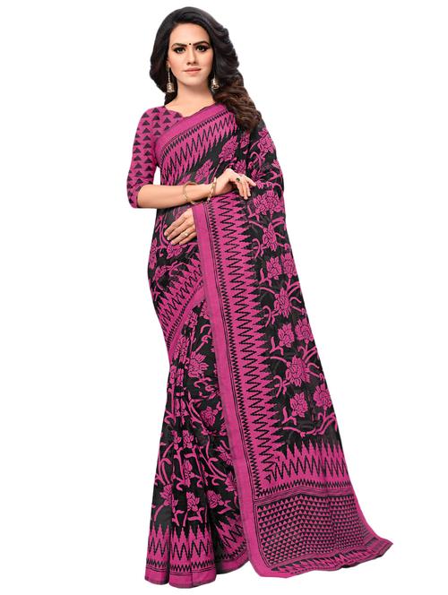floral printed saree with blouse - 17010311 - Very Small Image - 1
