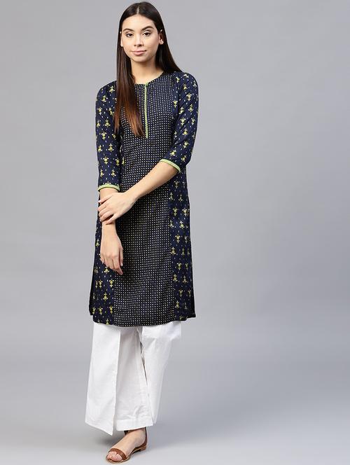 printed straight kurta - 17010413 - Very Small Image - 1