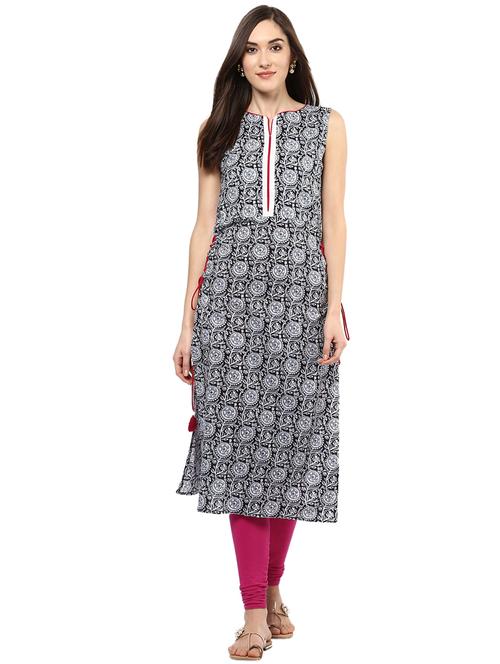 floral straight kurta - 17010430 - Very Small Image - 1