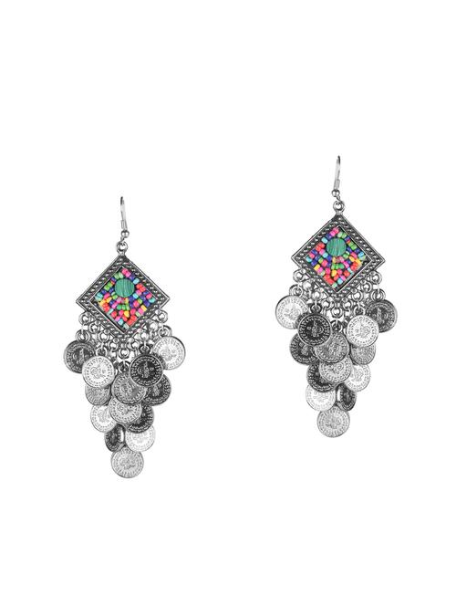 grey metal drop earring - 17010655 - Very Small Image - 1