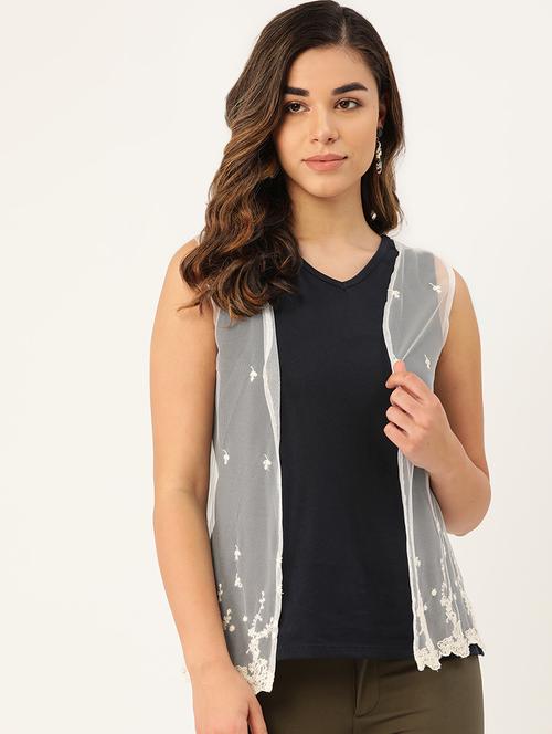 embroidered regular shrug - 17010706 - Very Small Image - 1
