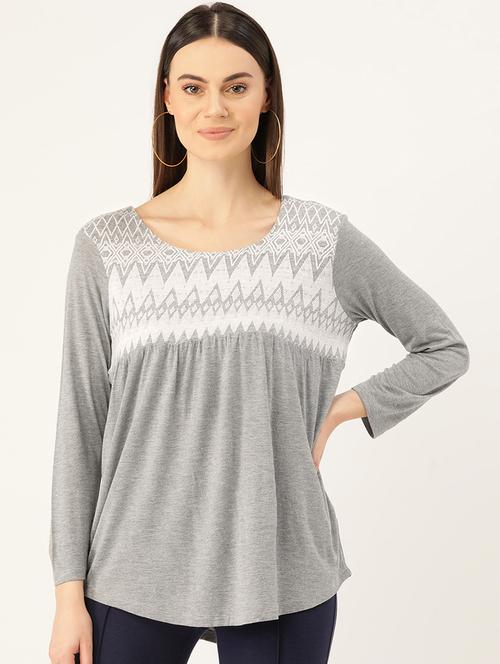 embroidered full sleeves top - 17010742 - Very Small Image - 1