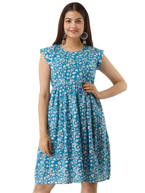 tie back floral flared dress - 17010903 - Very Small Image - 1