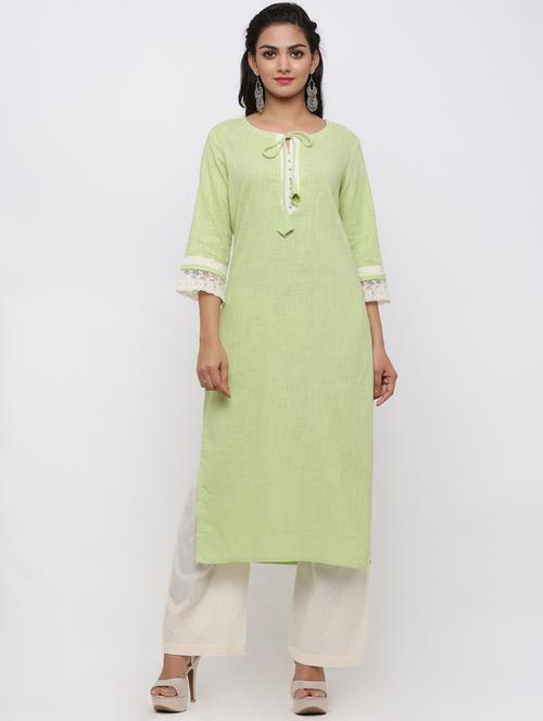 solid kurta palazzo set - 17010936 - Very Small Image - 1
