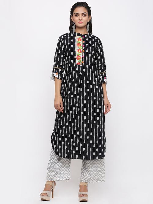 ikat kurta palazzo set - 17010946 - Very Small Image - 1