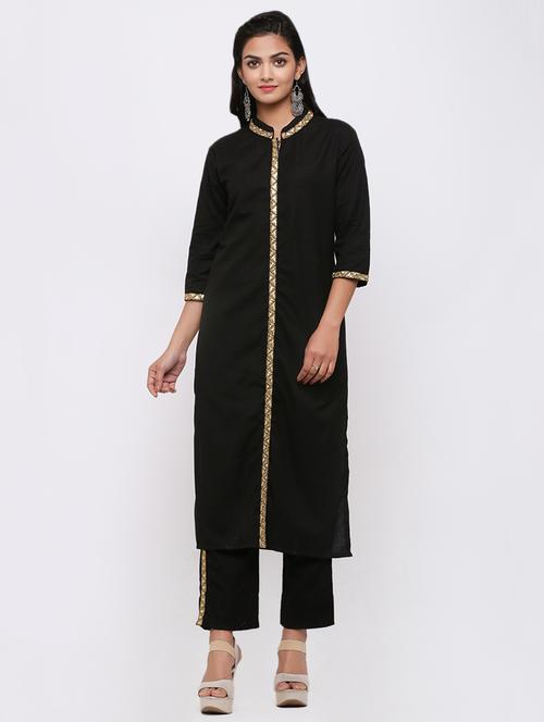 solid kurta pantset - 17010949 - Very Small Image - 1