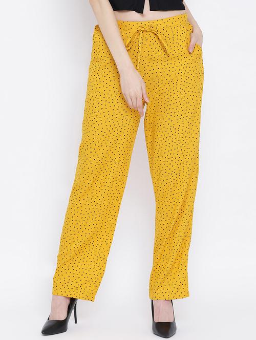 tie front printed straight palazzo - 17010990 - Very Small Image - 1