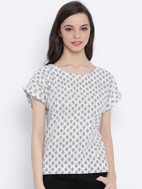 tie back printed top - 17011061 - Very Small Image - 1