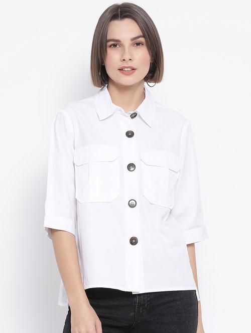 optic white contract button shirt - 17011083 - Very Small Image - 1
