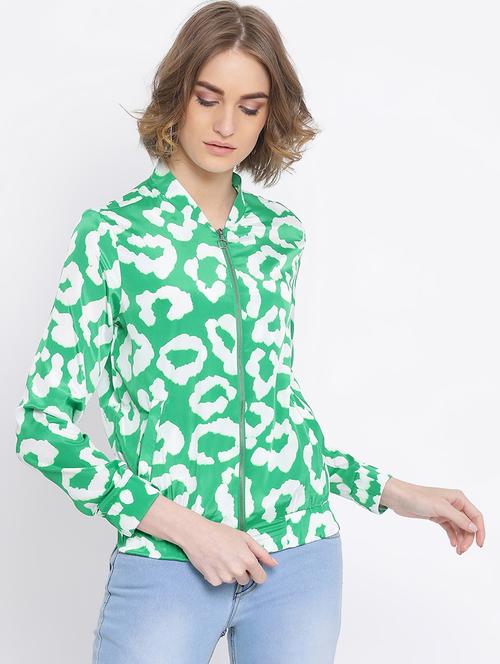 zip up printed bomber - 17011097 - Very Small Image - 1