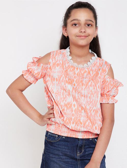 orange polyester blouson top - 17011127 - Very Small Image - 1