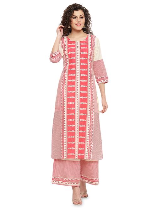 printed kurta palazzo set - 17011820 - Very Small Image - 1
