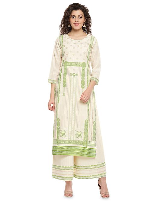 printed kurta palazzo set - 17011827 - Very Small Image - 1
