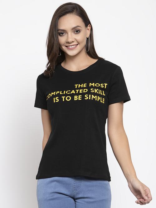 round neck quirky text tee - 17012238 - Very Small Image - 1