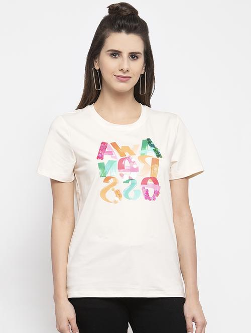 round neck graphic top - 17012267 - Very Small Image - 1
