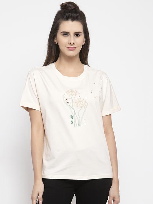 round neck embroidered top - 17012279 - Very Small Image - 1
