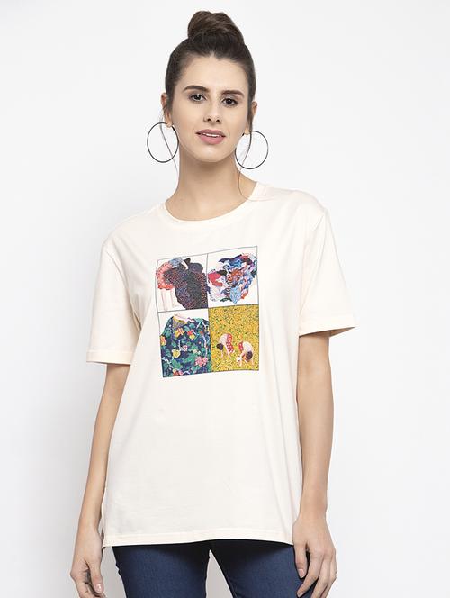 round neck graphic top - 17012281 - Very Small Image - 1