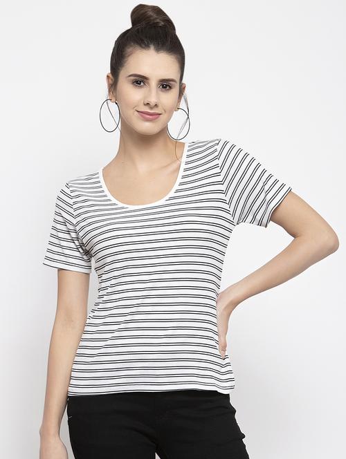round neck striped top - 17012304 - Very Small Image - 1