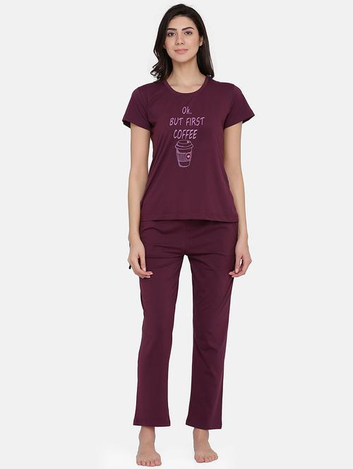 round neck grapic pajma set - 17012526 - Very Small Image - 1