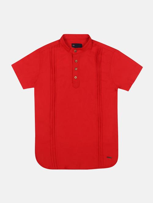red cotton kurta - 17012967 - Very Small Image - 1