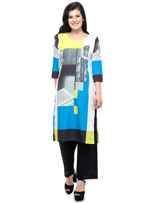 printed straight kurta - 17013067 - Very Small Image - 1