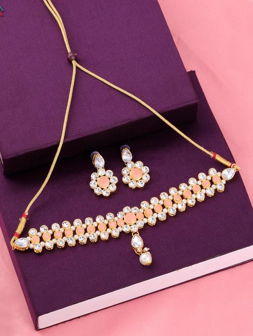 orange metal choker necklace - 17013361 - Very Small Image - 1